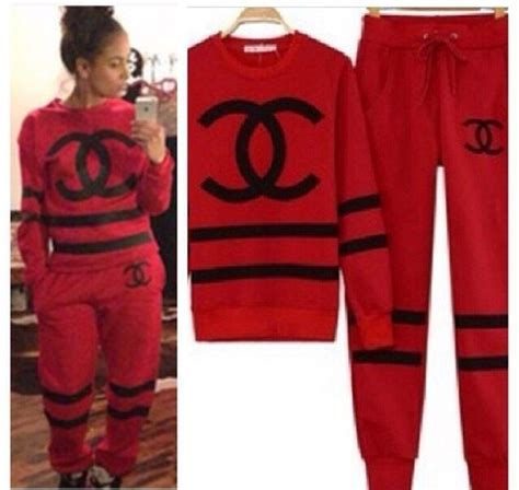 black chanel sweatsuit|chanel sweatpants.